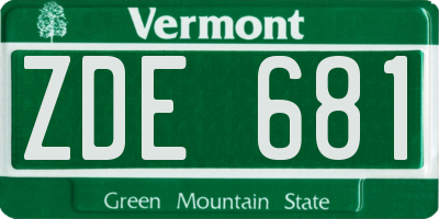 VT license plate ZDE681
