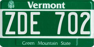 VT license plate ZDE702