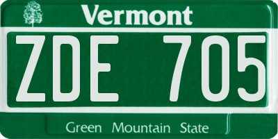VT license plate ZDE705