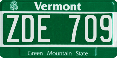 VT license plate ZDE709
