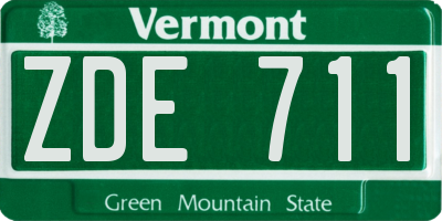 VT license plate ZDE711
