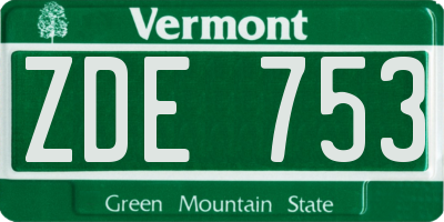VT license plate ZDE753