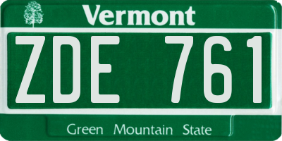 VT license plate ZDE761