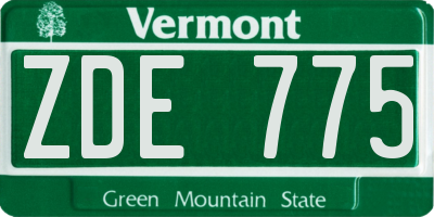 VT license plate ZDE775