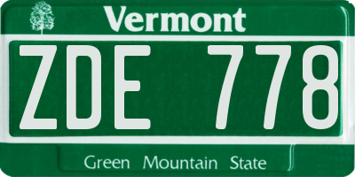 VT license plate ZDE778