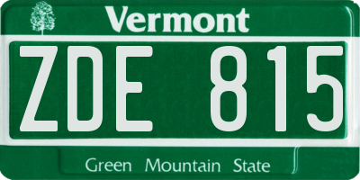 VT license plate ZDE815