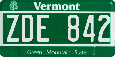 VT license plate ZDE842