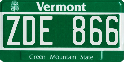 VT license plate ZDE866