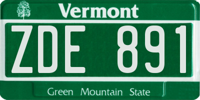 VT license plate ZDE891