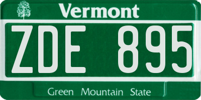 VT license plate ZDE895