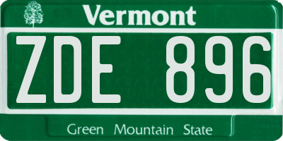 VT license plate ZDE896