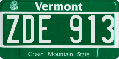 VT license plate ZDE913