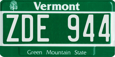 VT license plate ZDE944