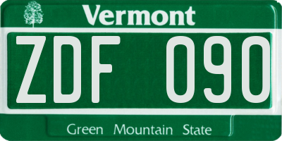 VT license plate ZDF090