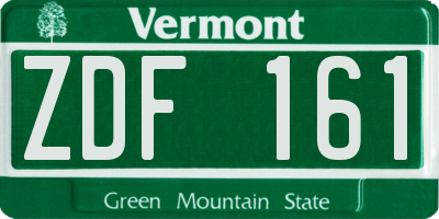 VT license plate ZDF161
