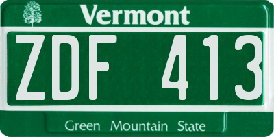 VT license plate ZDF413