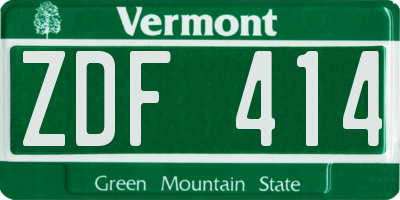 VT license plate ZDF414