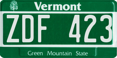 VT license plate ZDF423