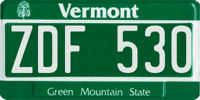 VT license plate ZDF530