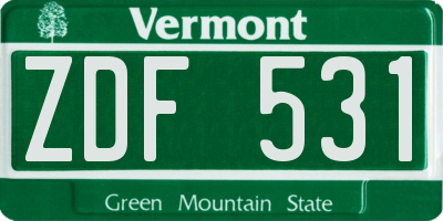 VT license plate ZDF531