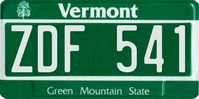 VT license plate ZDF541