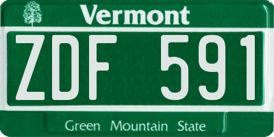 VT license plate ZDF591