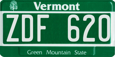 VT license plate ZDF620