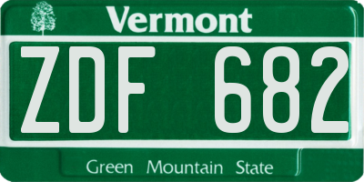 VT license plate ZDF682