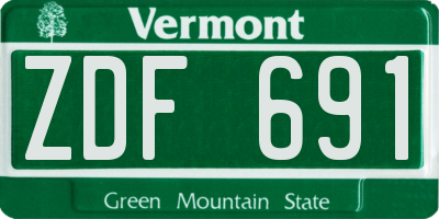 VT license plate ZDF691