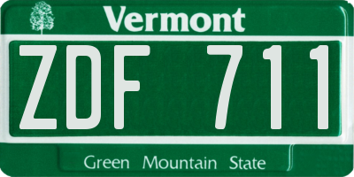 VT license plate ZDF711