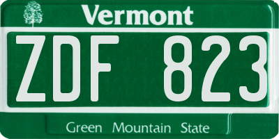VT license plate ZDF823
