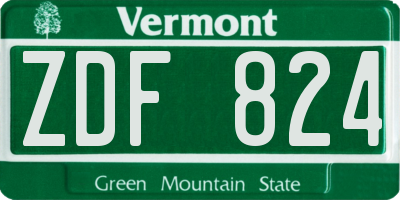 VT license plate ZDF824