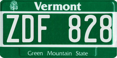 VT license plate ZDF828