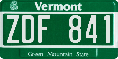 VT license plate ZDF841