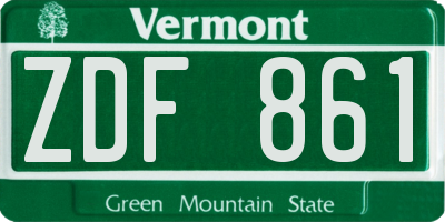 VT license plate ZDF861