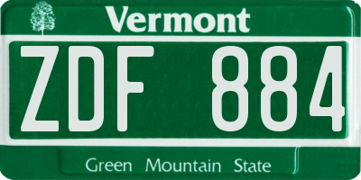 VT license plate ZDF884