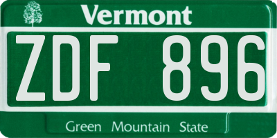 VT license plate ZDF896