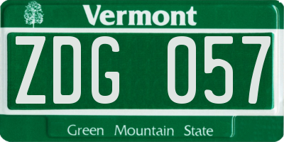 VT license plate ZDG057