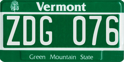VT license plate ZDG076