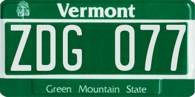 VT license plate ZDG077