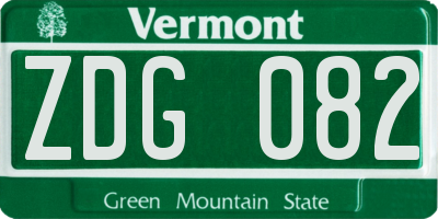 VT license plate ZDG082