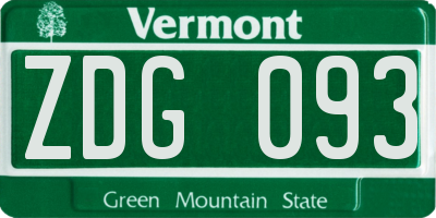 VT license plate ZDG093