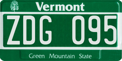 VT license plate ZDG095