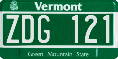 VT license plate ZDG121