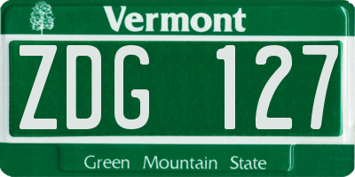 VT license plate ZDG127