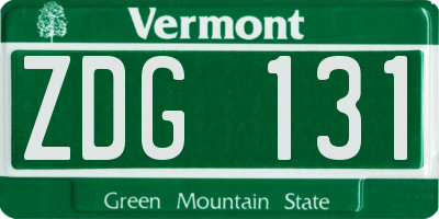 VT license plate ZDG131