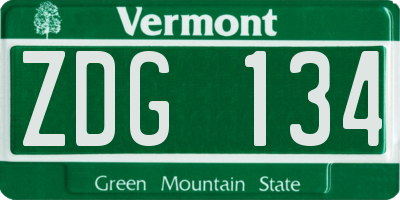 VT license plate ZDG134