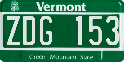 VT license plate ZDG153