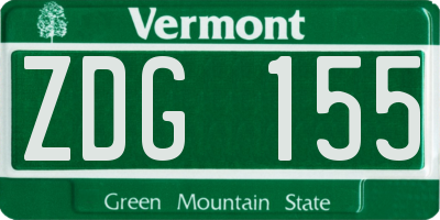 VT license plate ZDG155