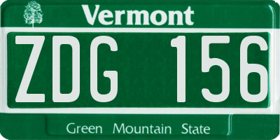 VT license plate ZDG156